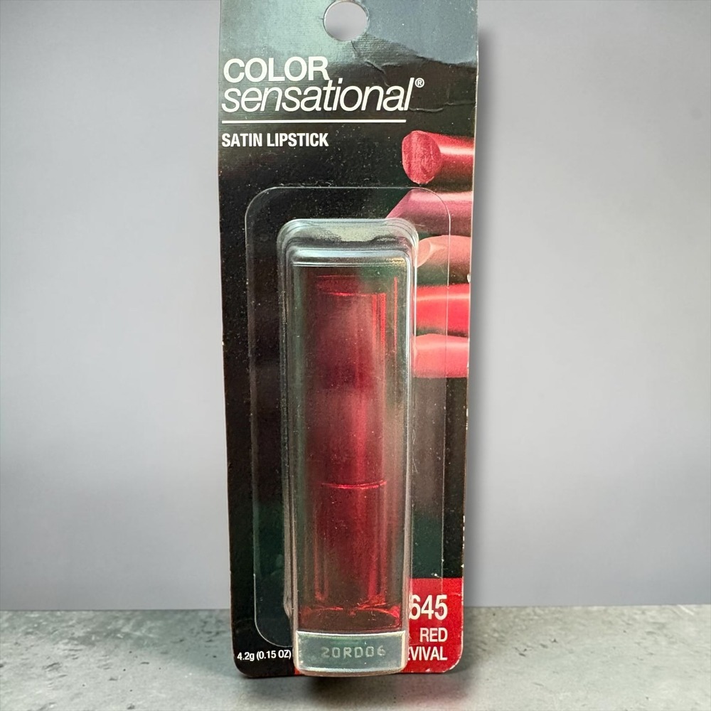 Maybelline Color Sensational Satin Lipstick 645 Red Revival 0.15oz New Sealed